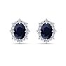 Sapphire Earrings: 2 1/2 Carat Sapphire and Diamond Earrings Image-2