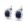 Sapphire Earrings: 2 1/2 Carat Sapphire and Diamond Earrings Image-3