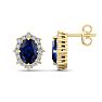 Sapphire Earrings: 2 1/2 Carat Sapphire and Diamond Earrings Image-1