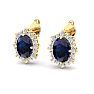 Sapphire Earrings: 2 1/2 Carat Sapphire and Diamond Earrings Image-3