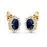 Sapphire Earrings: 2 1/2 Carat Sapphire and Diamond Earrings Image-4
