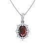 Garnet Necklace: 1 3/4 Carat Garnet and Diamond Necklace Image-1