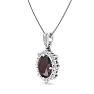 Garnet Necklace: 1 3/4 Carat Garnet and Diamond Necklace Image-2