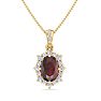 Garnet Necklace: 1 3/4 Carat Garnet and Diamond Necklace Image-1