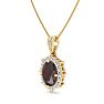 Garnet Necklace: 1 3/4 Carat Garnet and Diamond Necklace Image-2