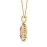 1-1/3 Carat Oval Shape Morganite Necklace With Fancy Diamond Halo In 14K Yellow Gold With 18 Inch Chain Image-3