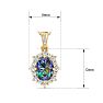 1-3/4 Carat Oval Shape Mystic Topaz Necklace With Diamond Halo In 14 Karat Yellow Gold, 18 Inches Image-5