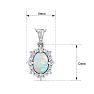 1-1/3 Carat Oval Shape Opal and Diamond Necklace In 14K White Gold Image-5