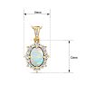 1-1/3 Carat Oval Shape Opal and Diamond Necklace In 14K Yellow Gold Image-5