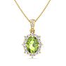 Peridot Necklace: 1 3/4 Carat Peridot and Diamond Necklace Image-1