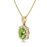 Peridot Necklace: 1 3/4 Carat Peridot and Diamond Necklace Image-2