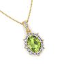 Peridot Necklace: 1 3/4 Carat Peridot and Diamond Necklace Image-4