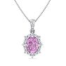 Pink Topaz Necklace: 1 3/4 Carat Pink Topaz and Diamond Necklace Image-1