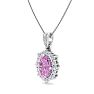 Pink Topaz Necklace: 1 3/4 Carat Pink Topaz and Diamond Necklace Image-2