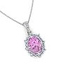 Pink Topaz Necklace: 1 3/4 Carat Pink Topaz and Diamond Necklace Image-4