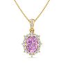 Pink Topaz Necklace: 1 3/4 Carat Pink Topaz and Diamond Necklace Image-1