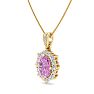 Pink Topaz Necklace: 1 3/4 Carat Pink Topaz and Diamond Necklace Image-2