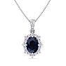 Sapphire Necklace: 1 3/4 Carat Sapphire and Diamond Necklace Image-1
