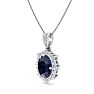 Sapphire Necklace: 1 3/4 Carat Sapphire and Diamond Necklace Image-2