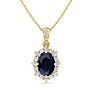 Sapphire Necklace: 1 3/4 Carat Sapphire and Diamond Necklace Image-1