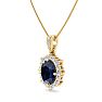 Sapphire Necklace: 1 3/4 Carat Sapphire and Diamond Necklace Image-2