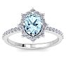 Aquamarine Ring: 1 1/2 Carat Aquamarine and Diamond Ring Image-1