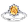 Citrine Ring: 1 1/2 Carat Citrine and Diamond Ring Image-1