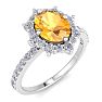 Citrine Ring: 1 1/2 Carat Citrine and Diamond Ring Image-2