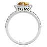 Citrine Ring: 1 1/2 Carat Citrine and Diamond Ring Image-3