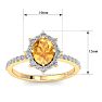 Citrine Ring: 1 1/2 Carat Citrine and Diamond Ring Image-5