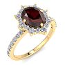Garnet Ring: 2 Carat Garnet and Diamond Ring Image-2