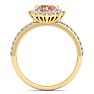 1-1/2 Carat Oval Shape Morganite and Diamond Ring In 14K Yellow Gold Image-3