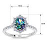 2 Carat Oval Shape Mystic Topaz Ring With Diamond Halo In 14 Karat White Gold Image-5