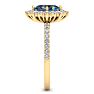 2 Carat Oval Shape Mystic Topaz Ring With Diamond Halo In 14 Karat Yellow Gold Image-4