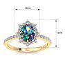 2 Carat Oval Shape Mystic Topaz Ring With Diamond Halo In 14 Karat Yellow Gold Image-5