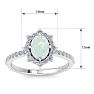 1-1/2 Carat Oval Shape Opal Ring and Diamond Halo In 14K White Gold Image-5