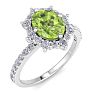 Peridot Ring: 2 Carat Peridot and Diamond Ring Image-2