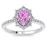 Pink Topaz Ring: 2 Carat Pink Topaz and Diamond Ring Image-1