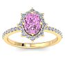 Pink Topaz Ring: 2 Carat Pink Topaz and Diamond Ring Image-1