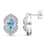 Aquamarine Earrings: 2 Carat Aquamarine and Diamond Earrings Image-1