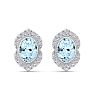 Aquamarine Earrings: 2 Carat Aquamarine and Diamond Earrings Image-2