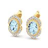 Aquamarine Earrings: 2 Carat Aquamarine and Diamond Earrings Image-3