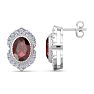 Garnet Earrings: 2 1/2 Carat Garnet and Diamond Earrings Image-1