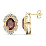 Garnet Earrings: 2 1/2 Carat Garnet and Diamond Earrings Image-1