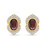 Garnet Earrings: 2 1/2 Carat Garnet and Diamond Earrings Image-2