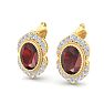 Garnet Earrings: 2 1/2 Carat Garnet and Diamond Earrings Image-3