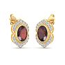 Garnet Earrings: 2 1/2 Carat Garnet and Diamond Earrings Image-4