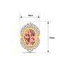2 Carat Oval Shape Morganite Earrings with Fancy Diamond Halo In 14K Yellow Gold Image-5