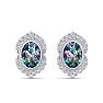 Mystic Topaz Earrings: 2 1/2 Carat Mystic Topaz and Diamond Earrings Image-2