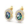 Mystic Topaz Earrings: 2 1/2 Carat Mystic Topaz and Diamond Earrings Image-3